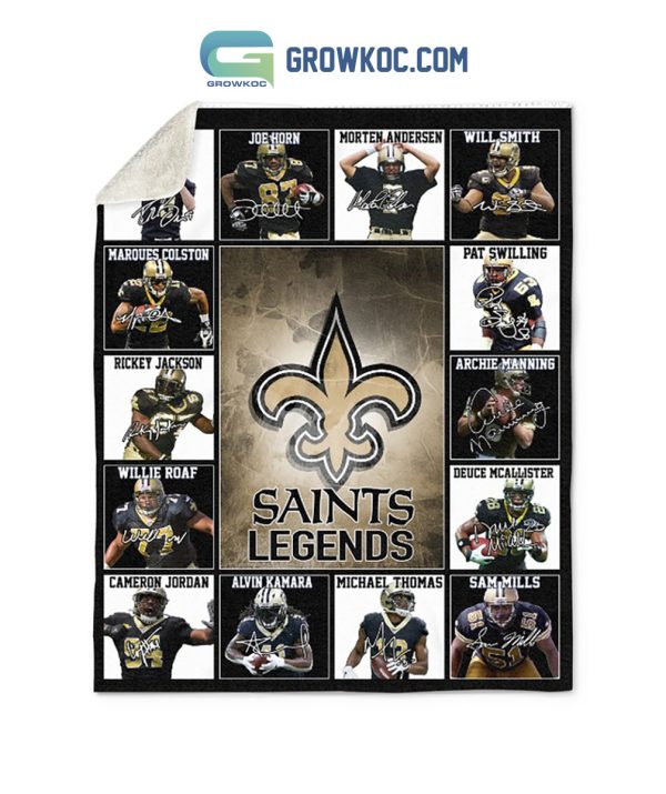 New Orleans Saints NFL Legends In History Fleece Blanket Quilt