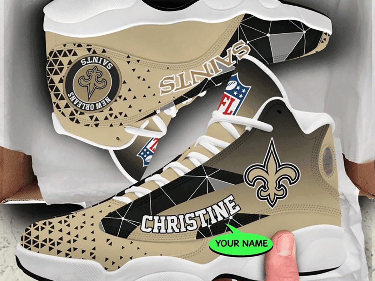 New Orleans Saints NFL Personalized Air Jordan 13 Sport Shoes - Growkoc