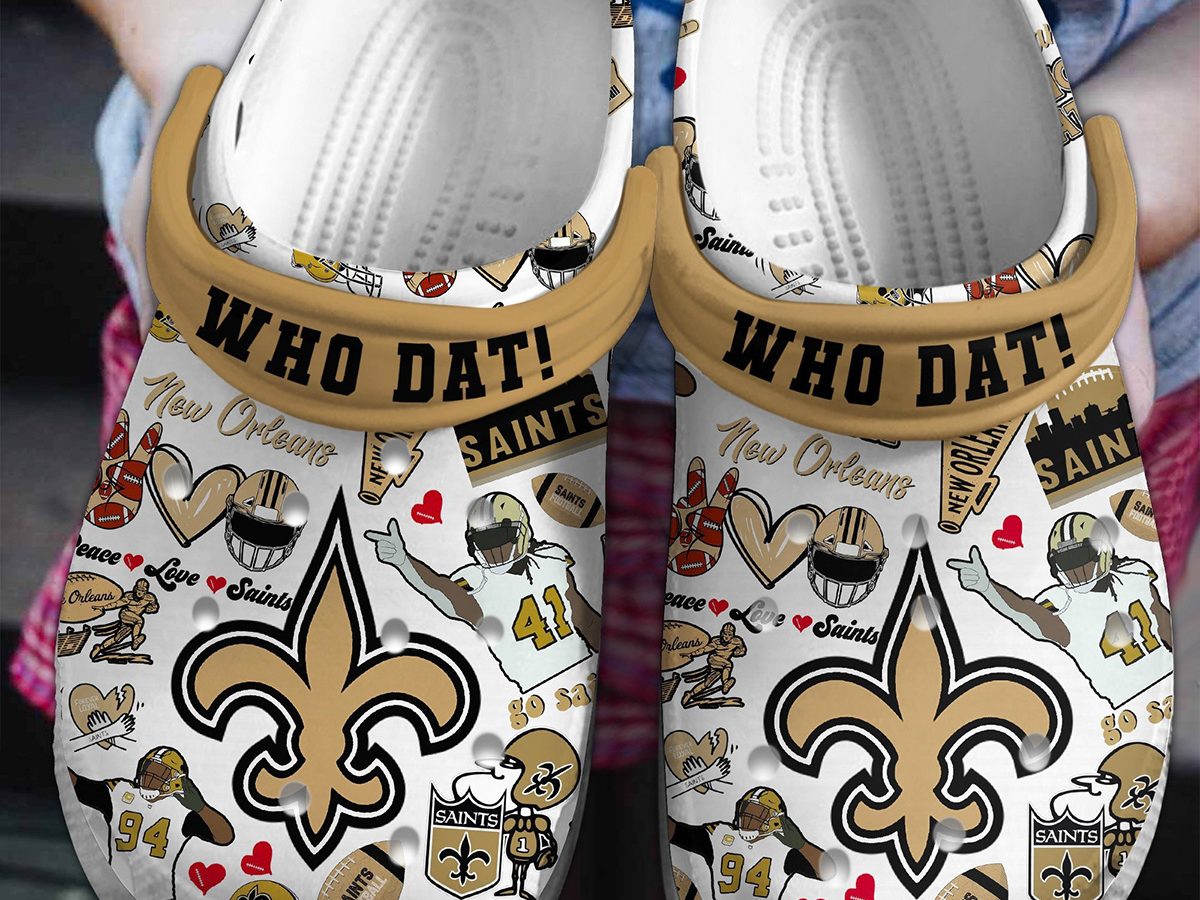 Orleans Saints Black Nfl Crocs Clog Shoes - 365crocs