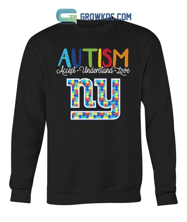 New York Giants NFL Autism Awareness Accept Understand Love Shirt