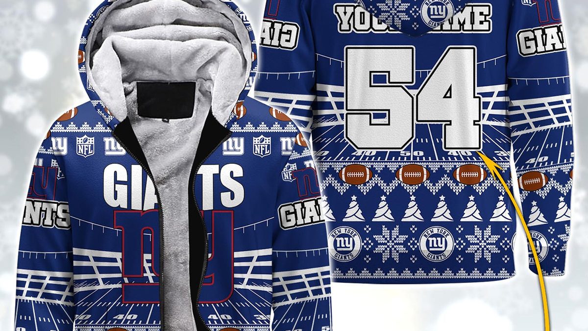 New York Giants NFL Christmas Personalized Hoodie Zipper Fleece