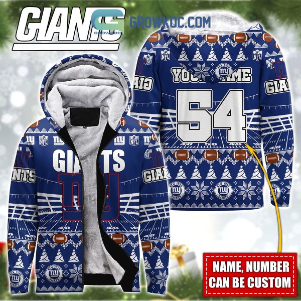 New York Giants NFL Christmas Personalized Hoodie Zipper Fleece Jacket