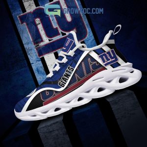 Personalize NFL New York Giants White Blue Max Soul Sneakers