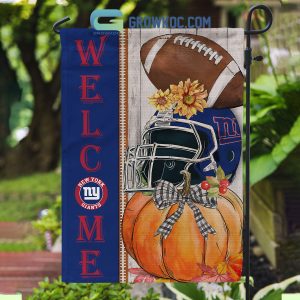 New York Giants NFL Welcome Fall Pumpkin Personalized House Garden Flag