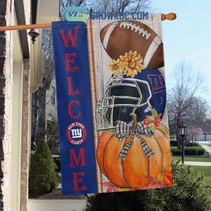 New York Giants NFL Welcome Fall Pumpkin Personalized House Garden Flag