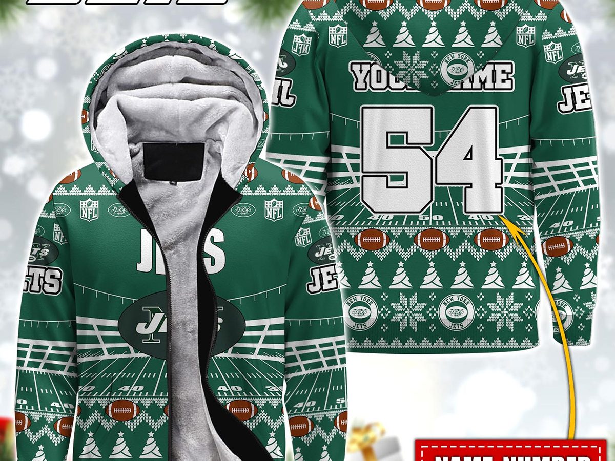 New York Jets Christmas Card Fleece Blanket