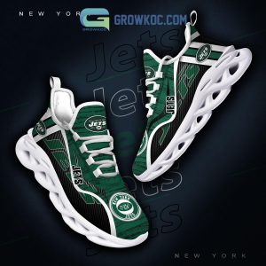 NFL New York Jets Green Black Max Sole Sneakers Shoes - T-shirts