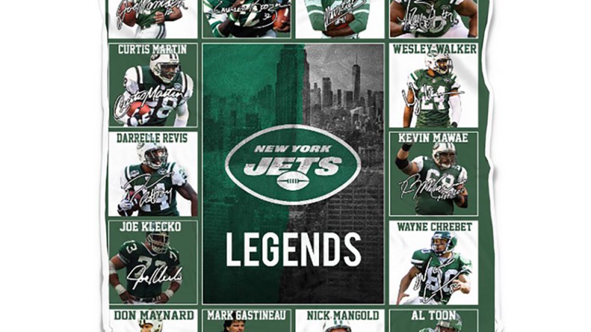 New York Jets NFL Legends In History Fleece Blanket Quilt - Growkoc