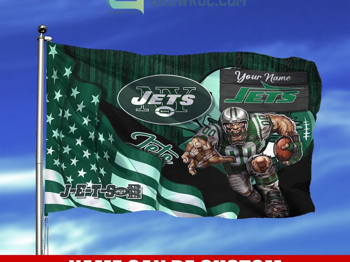 New York Jets NFL Mascot Slogan American House Garden Flag - Growkoc