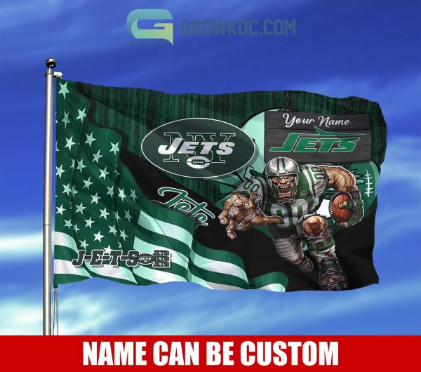 New York Jets NFL Mascot Slogan American House Garden Flag