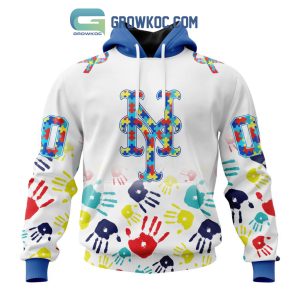 New York Mets MLB Autism Awareness Hand Design Personalized Hoodie T Shirt