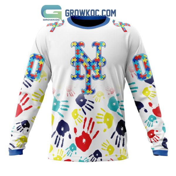 New York Mets MLB Autism Awareness Hand Design Personalized Hoodie T Shirt