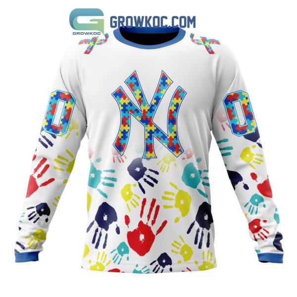 New York Yankees MLB Autism Awareness Hand Design Personalized Hoodie T Shirt