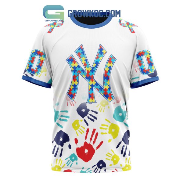 New York Yankees MLB Autism Awareness Hand Design Personalized Hoodie T Shirt