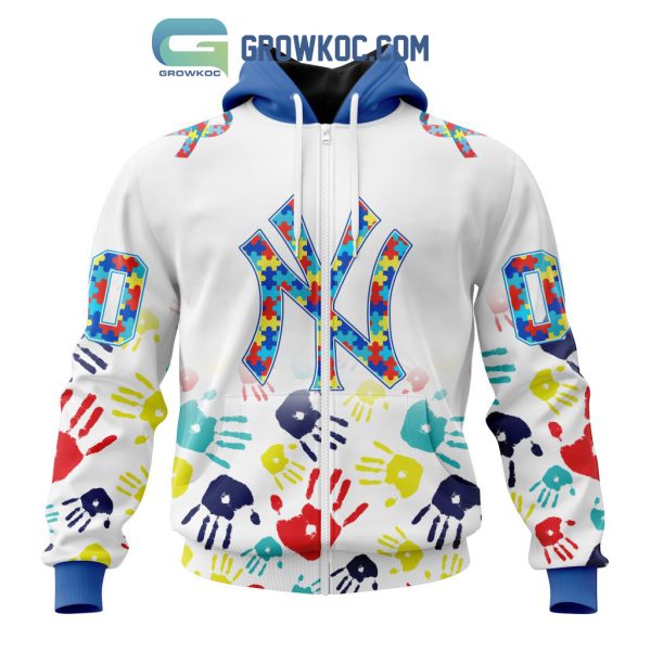 New York Yankees MLB Autism Awareness Hand Design Personalized Hoodie T Shirt