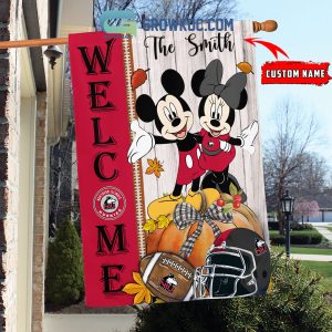 Northern Illinois Huskies NCAA Disney Mickey Minnie Welcome Fall Pumpkin Personalized House Garden Flag