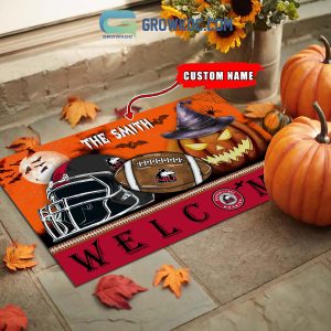 Northern Illinois Huskies NCAA Football Welcome Halloween Personalized Doormat