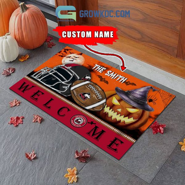 Northern Illinois Huskies NCAA Football Welcome Halloween Personalized Doormat