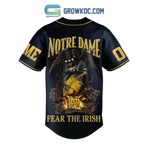 Notre Dame Fear The Irish Jack Skellington Personalized Baseball Jersey