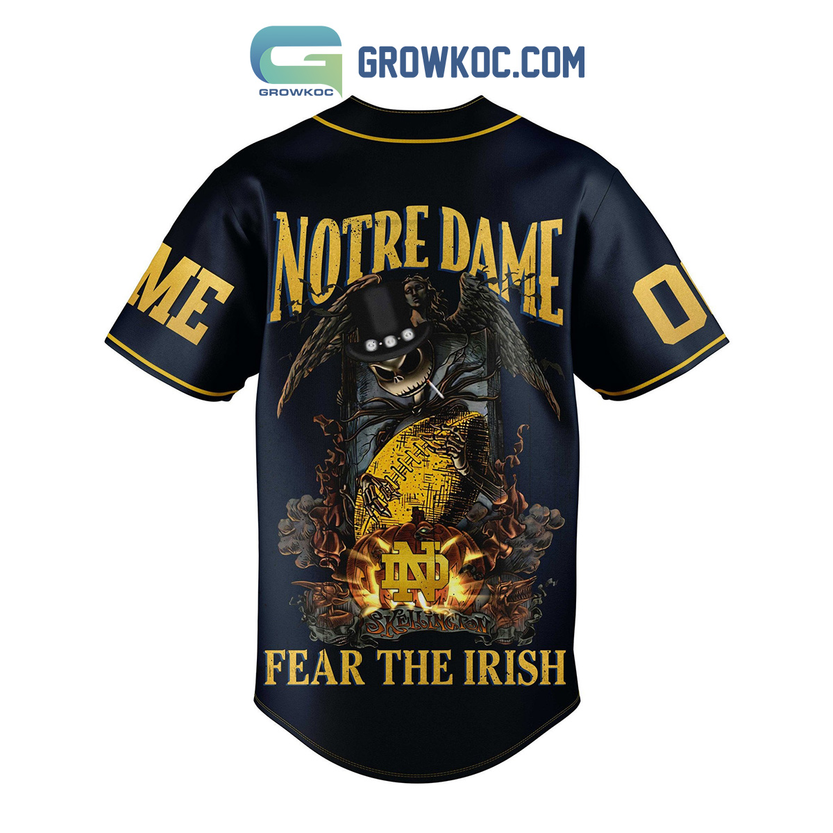 Notre Dame Fear The Irish Jack Skellington Personalized Baseball Jersey -  Growkoc