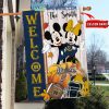 Ohio State Buckeyes NCAA Disney Mickey Minnie Welcome Fall Pumpkin Personalized House Garden Flag