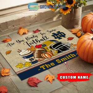 Notre Dame Fighting Irish NCAA Fall Pumpkin Are You Ready For Some Football Personalized Doormat