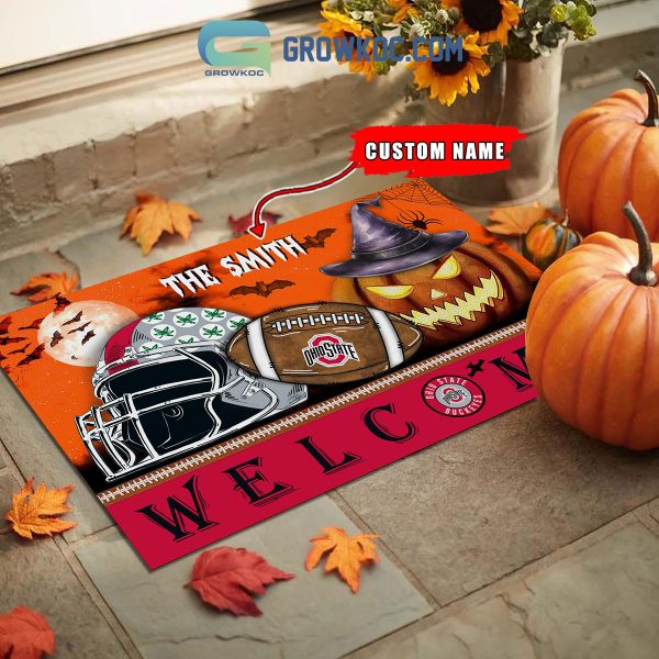 Notre Dame Fighting Irish NCAA Football Welcome Halloween Personalized Doormat