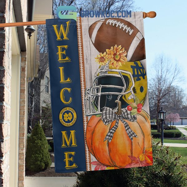 Notre Dame Fighting Irish NCAA Welcome Fall Pumpkin House Garden Flag