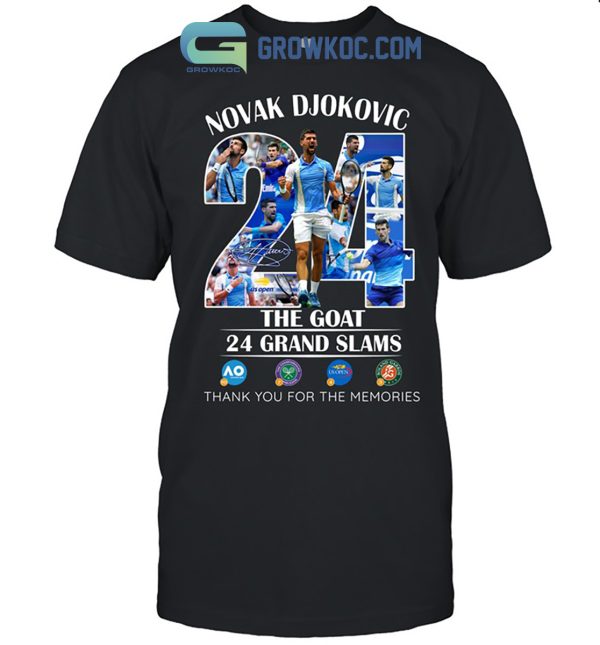 Novak Djokovic 24 Grand Slams The Goat US Open 2023 Champion Memories Shirt Hoodie Sweater