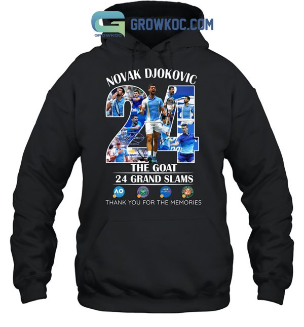 Novak Djokovic 24 Grand Slams The Goat US Open 2023 Champion Memories Shirt Hoodie Sweater