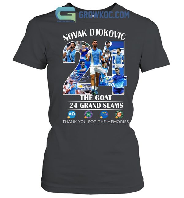 Novak Djokovic 24 Grand Slams The Goat US Open 2023 Champion Memories Shirt Hoodie Sweater