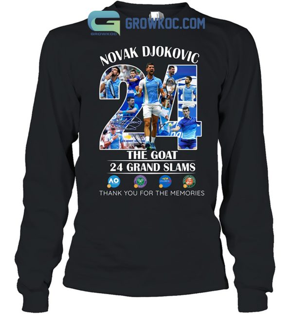 Novak Djokovic 24 Grand Slams The Goat US Open 2023 Champion Memories Shirt Hoodie Sweater