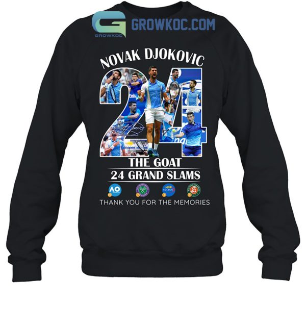 Novak Djokovic 24 Grand Slams The Goat US Open 2023 Champion Memories Shirt Hoodie Sweater