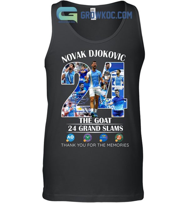 Novak Djokovic 24 Grand Slams The Goat US Open 2023 Champion Memories Shirt Hoodie Sweater