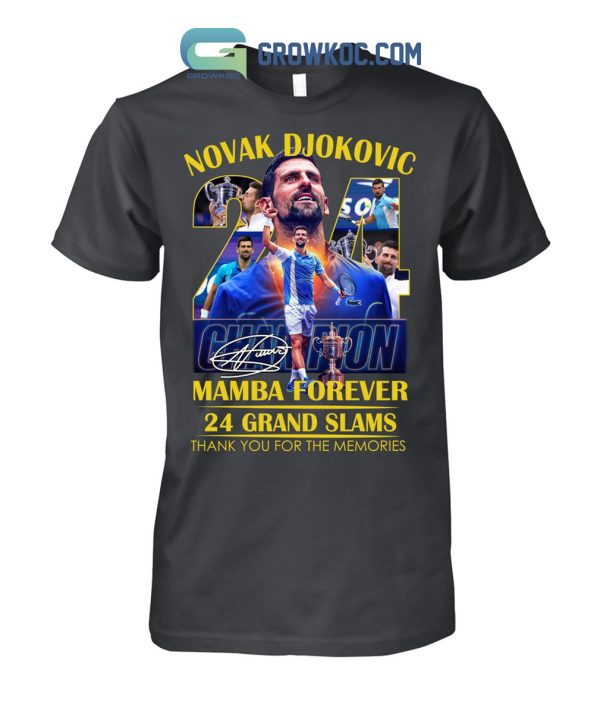 Novak Djokovic Mamba Forever 24 Grand Slams Memories Shirt Hoodie Sweater