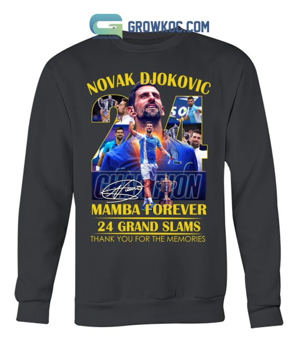 Novak Djokovic Mamba Forever 24 Grand Slams Memories Shirt Hoodie Sweater