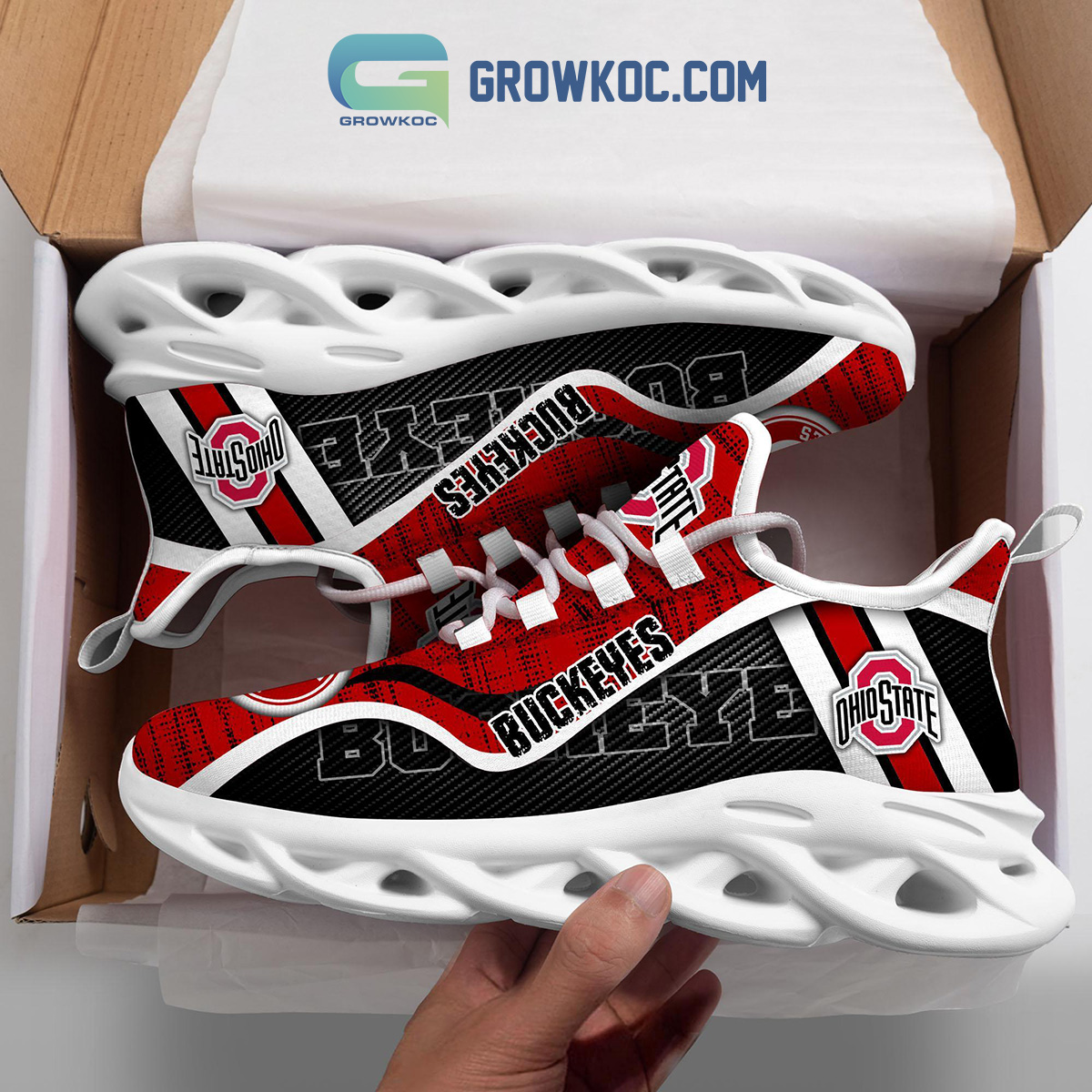 Ohio State Buckeyes Custom Name Air Jordan 11 Shoes Sneakers Mens