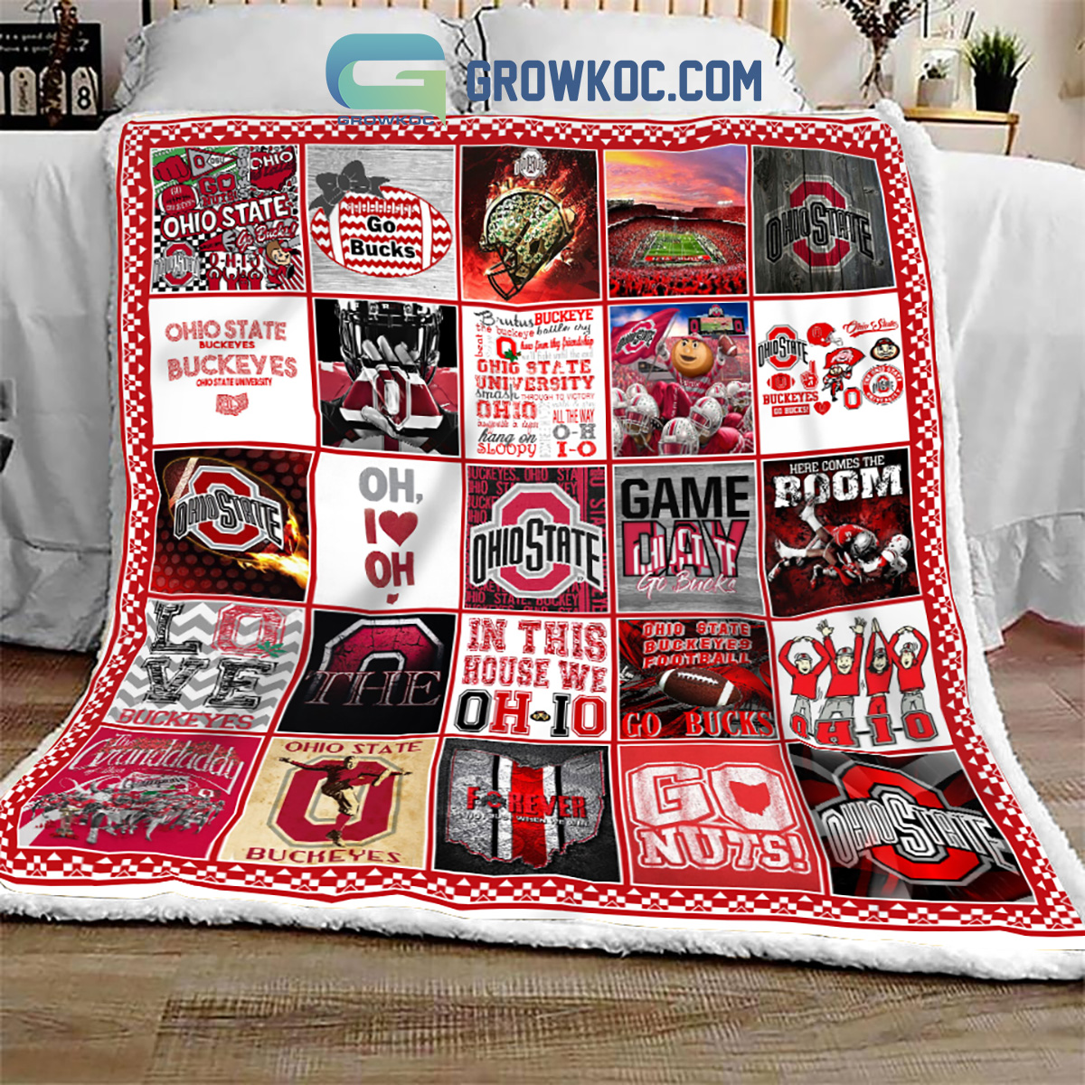 Ohio State Buckeyes Sherpa Fleece Blanket Gifts for NCAA Fans