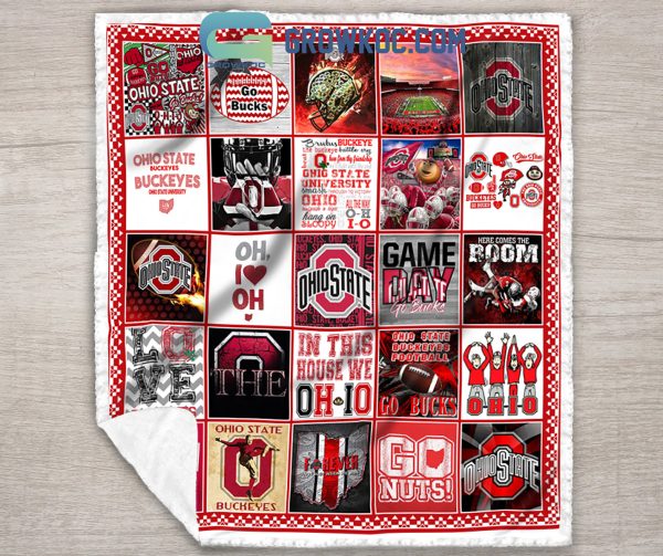 Ohio State Buckeyes NCAA Collection Design Fleece Blanket Quilt