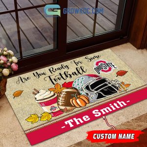 Ohio State Buckeyes NCAA Fall Pumpkin Are You Ready For Some Football Personalized Doormat