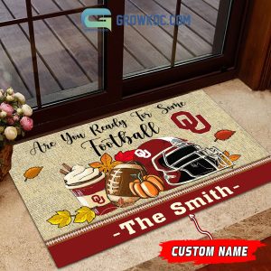Oklahoma Sooners NCAA Fall Pumpkin Are You Ready For Some Football Personalized Doormat