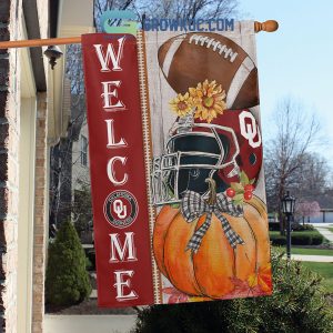 Oklahoma Sooners NCAA Welcome Fall Pumpkin House Garden Flag