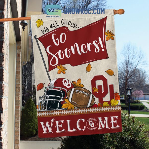 Oklahoma Sooners NCAA Welcome We All Cheer Go Sooners House Garden Flag