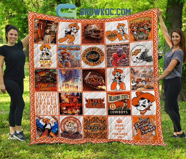 Oklahoma State Cowboys NCAA Collection Design Fleece Blanket Quilt