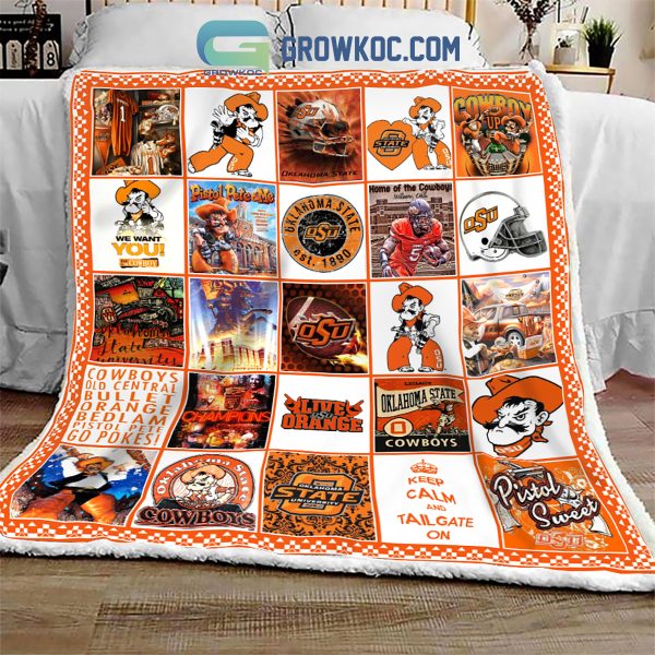 Oklahoma State Cowboys NCAA Collection Design Fleece Blanket Quilt