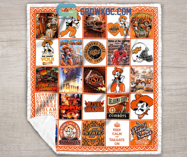 Oklahoma State Cowboys NCAA Collection Design Fleece Blanket Quilt