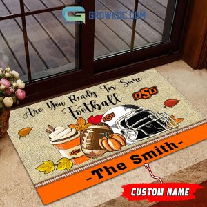 Oklahoma State Cowboys NCAA Fall Pumpkin Are You Ready For Some Football Personalized Doormat