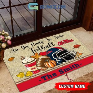 Ole Miss Rebels NCAA Fall Pumpkin Are You Ready For Some Football Personalized Doormat