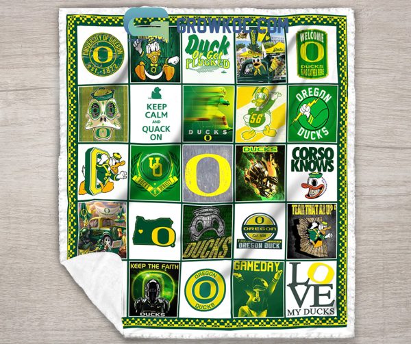 Oregon Ducks NCAA Collection Design Fleece Blanket Quilt