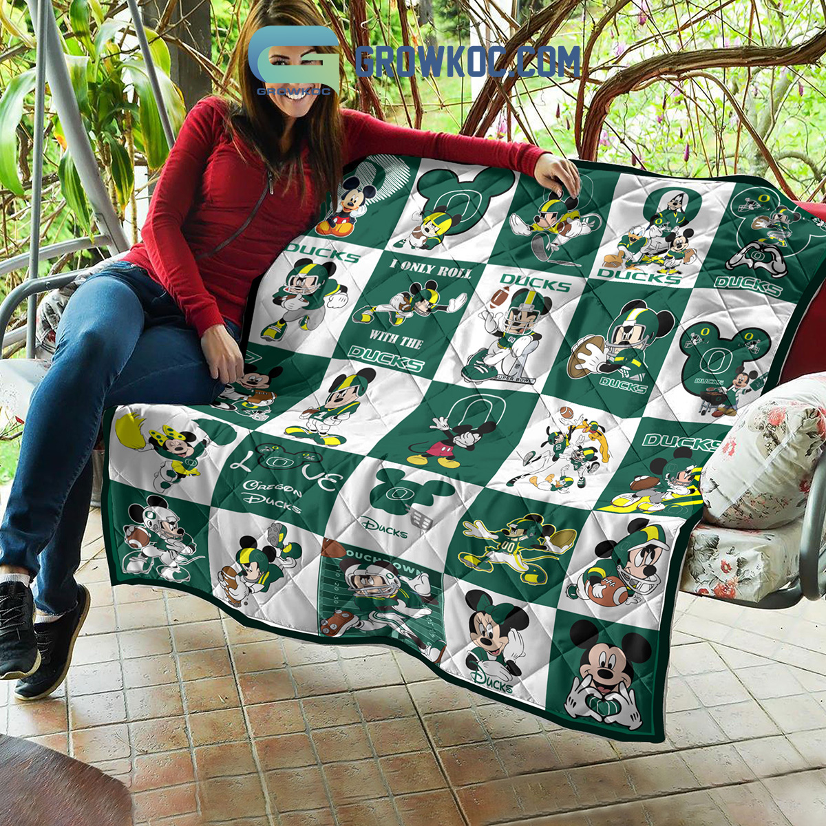 Disney Mickey Mouse Green Bay Packers Quilt Blanket Bedding Set